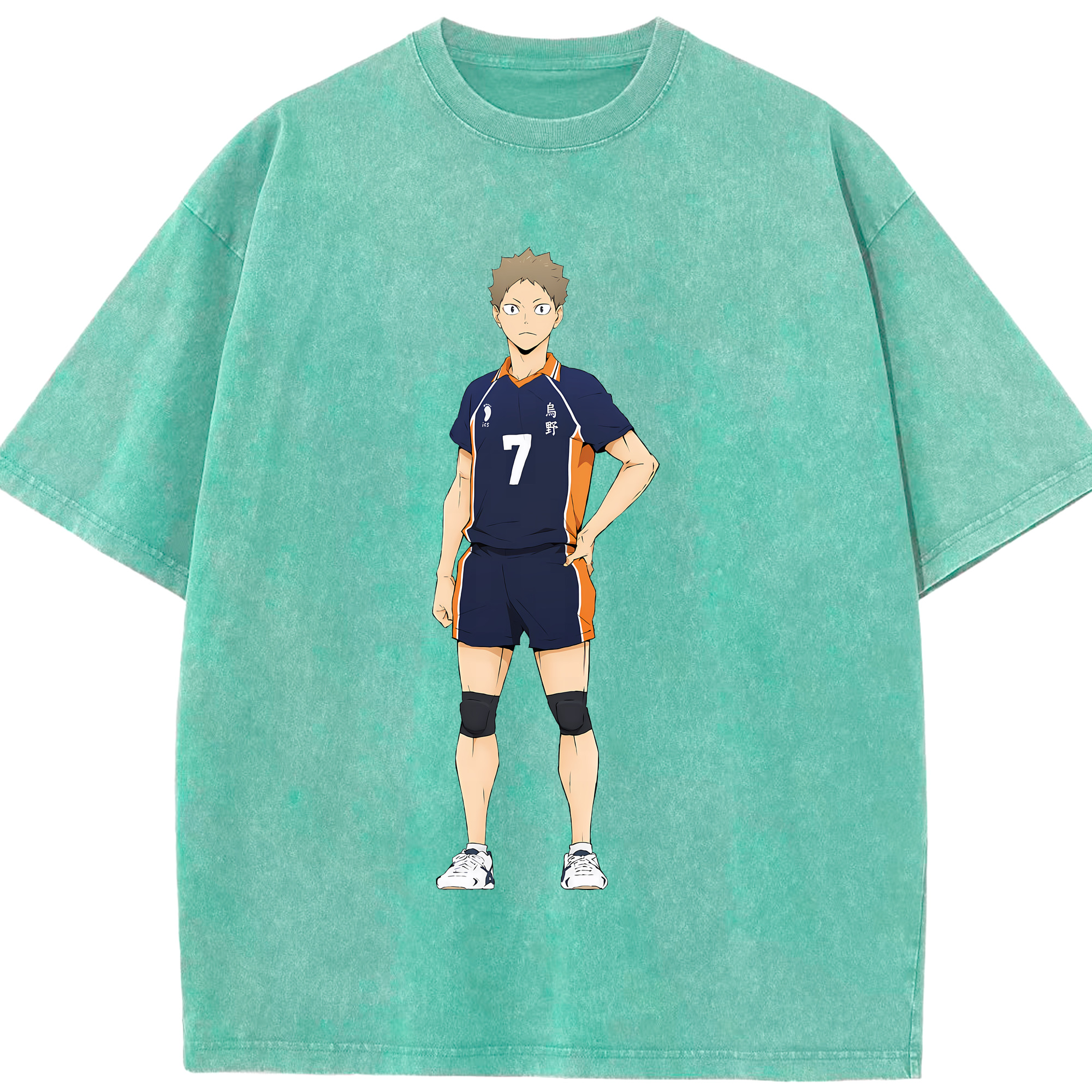 （画像用） ハイキュー!! Haikyu!! 綿100% ヴィンテージ風 半袖Tシャツ（フロントプリント）